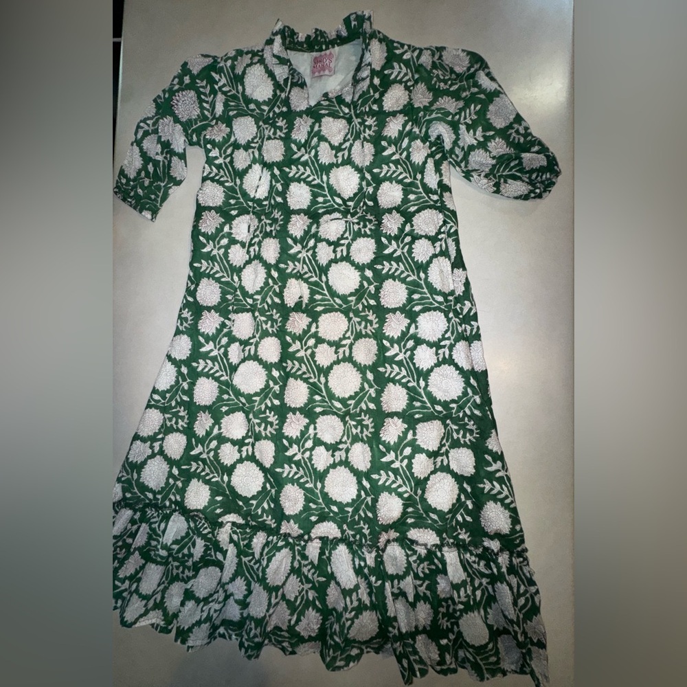 Mod’s Mahal 100% Cotton Dress Small S Green